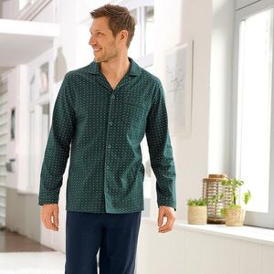 Blancheporte Pyžamová košeľa s potlačou a dlhými rukávmi zelená 127/136 (3XL) vyobraziť