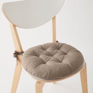 Blancheporte Súprava 2 jednofarebných okrúhlych sedákov na stoličku hnedosivá pr. 40cm vyobraziť