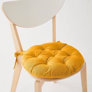 Blancheporte Súprava 2 jednofarebných okrúhlych sedákov na stoličku žltá pr. 40cm vyobraziť