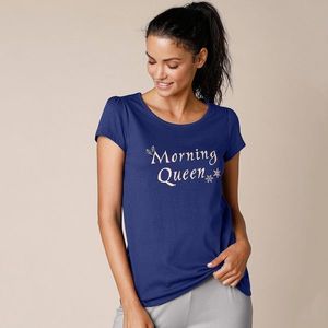 Blancheporte Pyžamové tričko s potlačou Morning Queen, krátke rukávy námornická modrá 52 vyobraziť