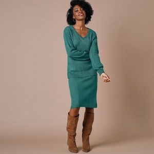 Blancheporte Jednofarebná pletená sukňa, kašmírová na dotyk smaragová 52 vyobraziť