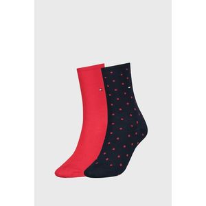 2 PACK červených dámskych ponožiek Tommy Hilfiger Dot vyobraziť