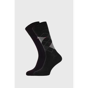 2 PACK čiernych ponožiek Tommy Hilfiger Check vyobraziť
