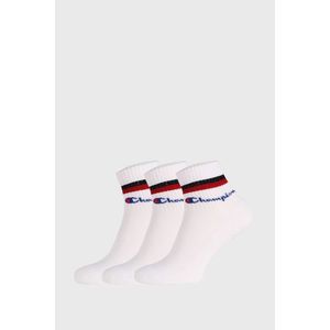 3 PACK bielych ponožiek Champion Classic stripes vyobraziť