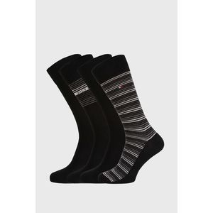 4 PACK čiernych ponožiek Tommy Hilfiger Tin vyobraziť