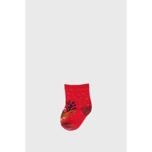 Detské vianočné ponožky Sobík červené vyobraziť