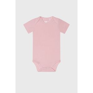 Dievčenské dojčenské body s krátkym rukávom Baby ružové vyobraziť