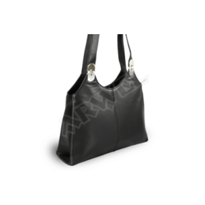 Černá kožená zipová kabelka se dvěma popruhy vyobraziť