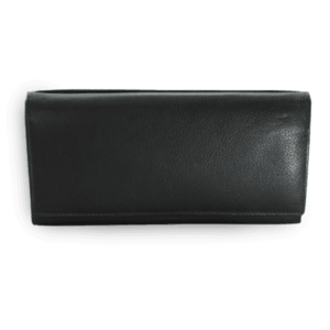 Černá dámská psaníčková kožená peněženka s klopnou vyobraziť