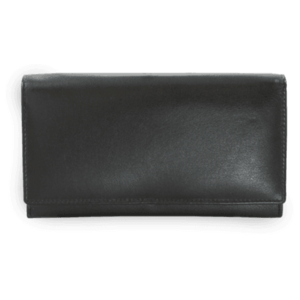 Černá dámská kožená psaníčková peněženka s klopnou vyobraziť