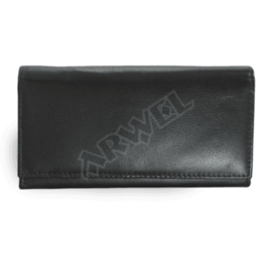 Černá dámská psaníčková kožená peněženka s klopnou vyobraziť