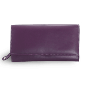 Fialová dámská psaníčková kožená peněženka s klopnou vyobraziť