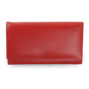 Červená dámská kožená psaníčková peněženka s klopnou vyobraziť