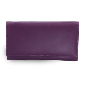 Fialová dámská kožená psaníčková peněženka s klopnou vyobraziť