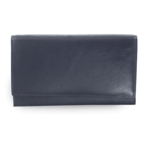 Modrá dámská kožená psaníčková peněženka s klopnou vyobraziť