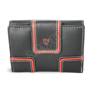 Černá dámská kožená peněženka se dvěma klopnami vyobraziť