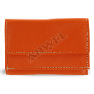 Oranžová dámská kožená mini peněženka vyobraziť