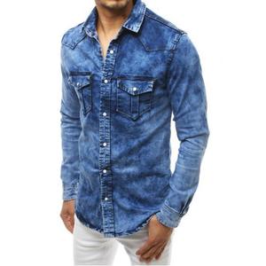 Pánska džínsová košeľa modrá vyobraziť
