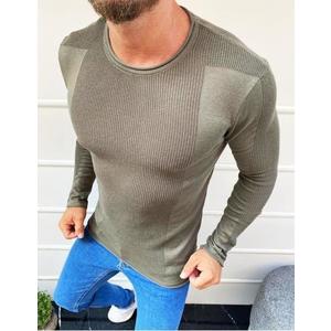 Pánsky celoprepínací sveter v khaki farbe vyobraziť