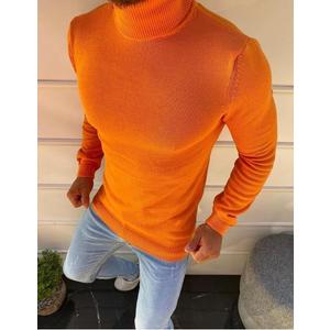 Pánsky rolákový sveter oranžový vyobraziť