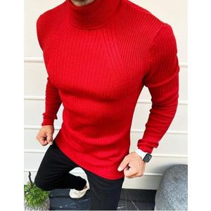 Pánsky rolákový sveter červený vyobraziť
