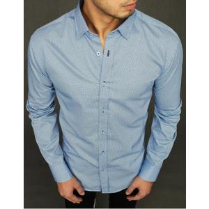 Pánska modrá vzorovaná košeľa vyobraziť