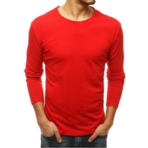 Pánske tričko s dlhým rukávom jednofarebné červené vyobraziť