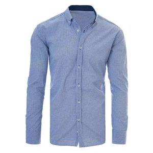 Pánska modrá kockovaná košeľa vyobraziť