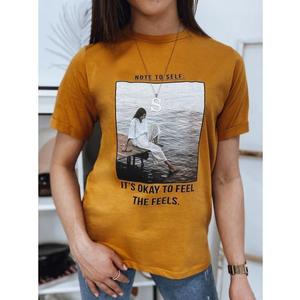 Dámske tričko s potlačou THE FEELS žltá vyobraziť