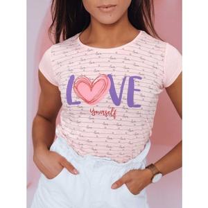 Dámske tričko s nápisom LOVE YOURSELF ružová vyobraziť