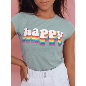 Dámske tričko s nápisom HAPPY zelená vyobraziť