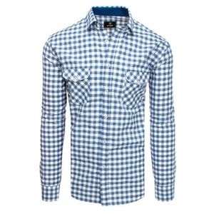 Pánska modro-biela kockovaná košeľa vyobraziť