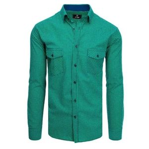 Pánska malá kockovaná košeľa tmavomodrá a zelená vyobraziť