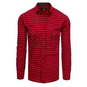 Pánska kockovaná košeľa červená a čierna vyobraziť