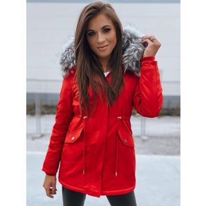 Dámska zimná bunda s kapucňou AVENA červená vyobraziť