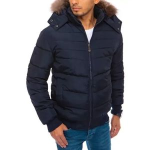 Pánska štýlová zimná bunda s kapucňou VALERY modrá vyobraziť