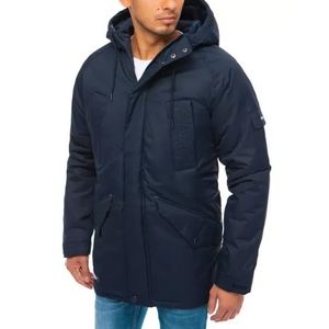 Pánska zimná bunda s kapucňou STORM tmavo modrá vyobraziť