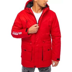 Pánska zimná bunda s kapucňou ARROW červená vyobraziť