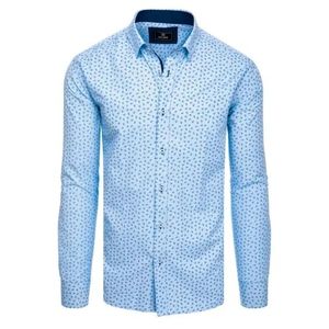 Pánska košeľa s dlhým rukávom vzorovaná NEO modrá vyobraziť