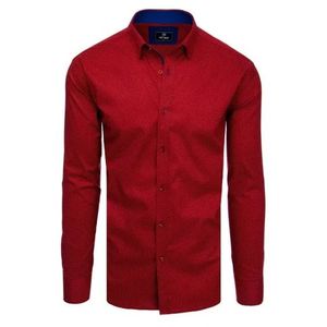 Pánska košeľa s dlhým rukávom MONA tmavo červená vyobraziť