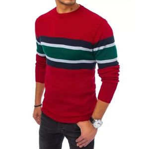 Pánsky zimné sveter pruhovaný POLO červená vyobraziť