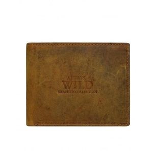 Hnedá horizontálna pánska kožená peňaženka vyobraziť