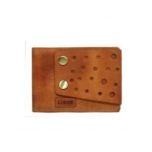 Oranžová kožená pánska peňaženka s azúrovou sponou vyobraziť