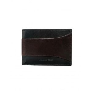 Hnedo-čierna otvorená kožená pánska peňaženka vyobraziť