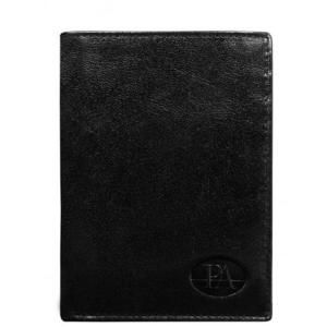 Pánska vertikálna čierna kožená peňaženka bez zapínania vyobraziť