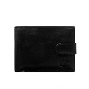 Pánska horizontálna kožená peňaženka Black vyobraziť