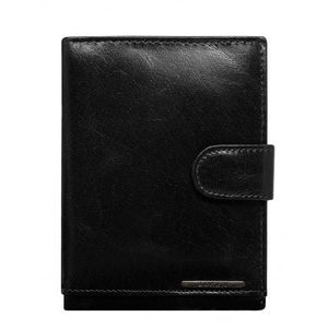 Čierna pánska kožená peňaženka so zapínaním vyobraziť