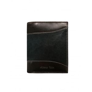 Čierna kožená peňaženka pre mužov s hnedými vložkami vyobraziť