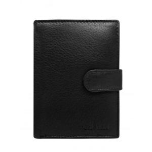 Čierna pánska kožená peňaženka s chlopňou vyobraziť
