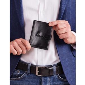 Pánska vertikálna čierna kožená peňaženka vyobraziť